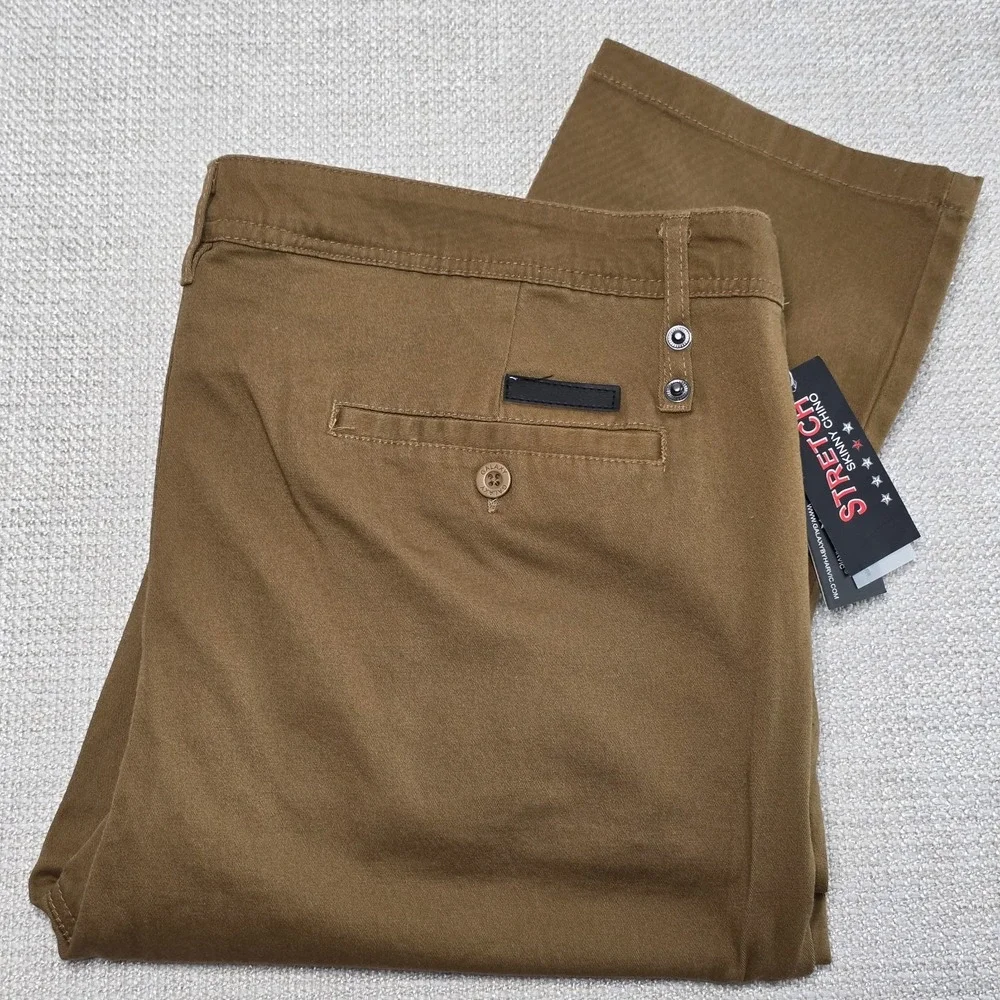 Galaxy by Harvic Men's Timber Slim Fit Stretch‎ Chino Pants Size 42x32 NWT